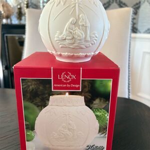Lenox Nativity Votive Candle Holder White Porcelain‎ Christmas Decor